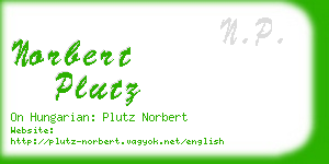 norbert plutz business card